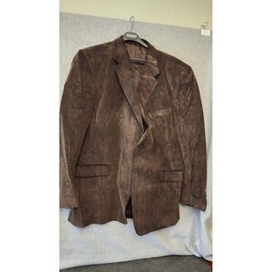 Zagato Sport Coat Mens 46 Brown Corduroy 2 Button Blazer Jacket Long Classic